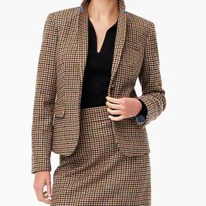 J-Crew Factory Houndstooth Blazer, 2, Wool-Blend,brown with some blue tweed, NWT